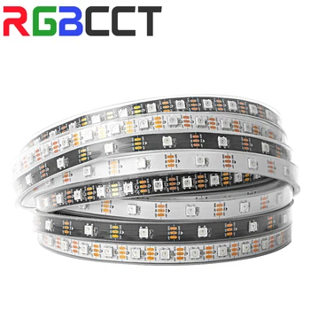 스마트 RGB LED 라이트 스트립, WS2812B, WS2812, 1m, 2m, 3m, 4m, 5m, 30 60 100, 144 픽셀 LED/m, 블랙 화이트 PCB IP30 65 67 DC5V