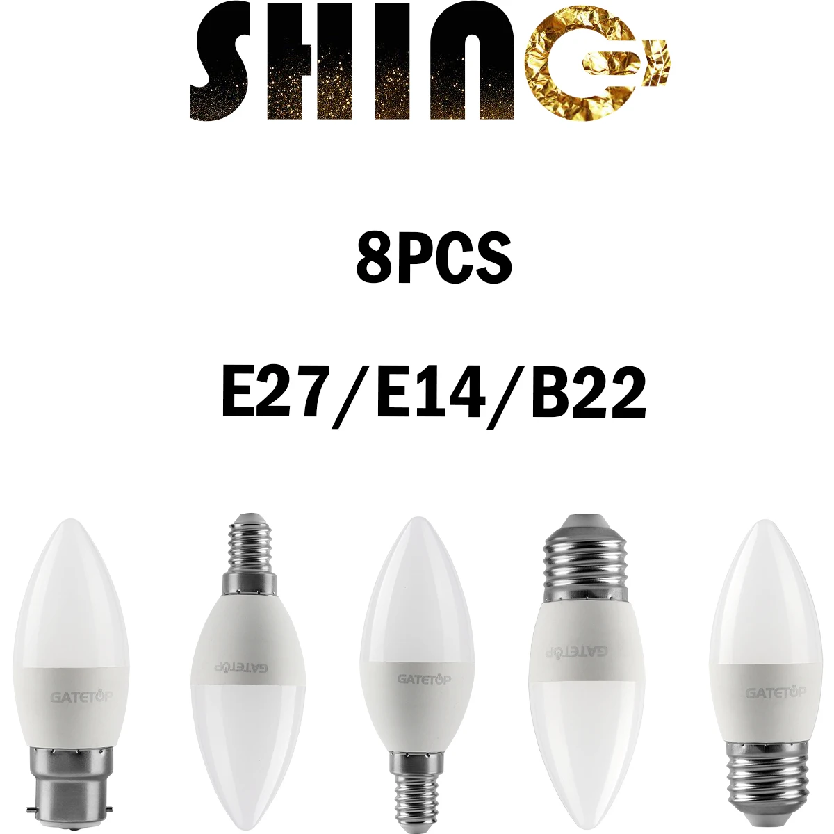 

8Pcs 220V Led Bulb C37 3W-7W E27/B22/E14 3000K/4000K/6000K No Strobe High Lumen Lamp For Interiors Lighting