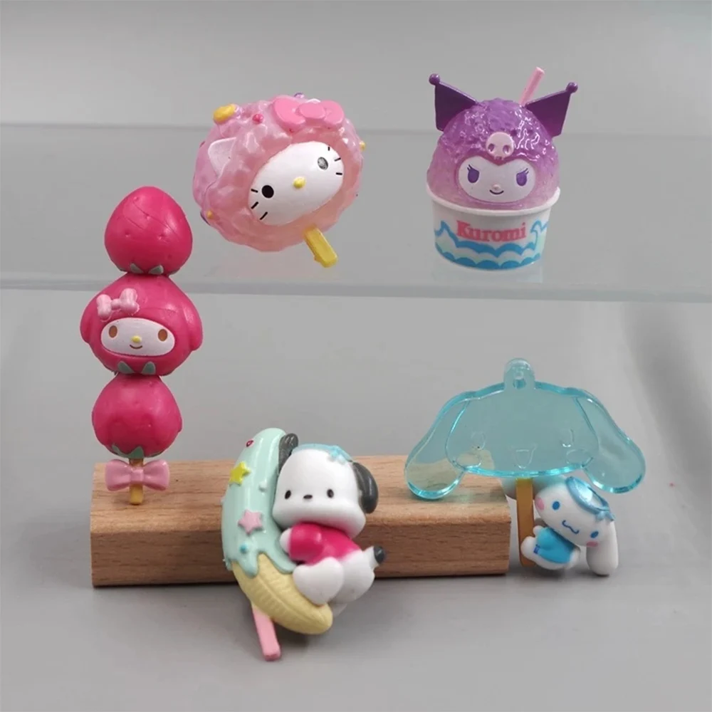 

Anime Figure Kuromi Cinnamoroll Melody Pachacco Cute Doll Sanrio Summer Toy Decorative Ornament Cartoon Model Toys Girls Gifts
