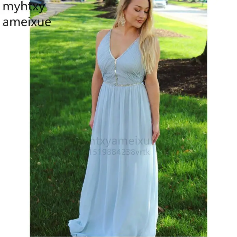 Sexy 2023 Simple Evening Dresses Chiffion Floor Length V-neck Sleeveless Sweep Train Evening Gowns Custom Made
Sexy 2023 Simple Evening Dresses Chiffion Floor Length V-neck Sleeveless Sweep Train Evening Gowns Custom Made