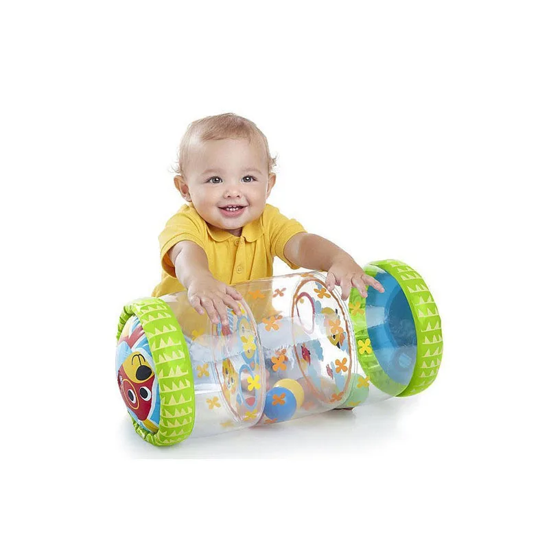 

Inflatable Baby Activity Crawling Roller Toy With Rattle and Ball Early Educational Infant Toy Beginner Crawl Along Babies Games