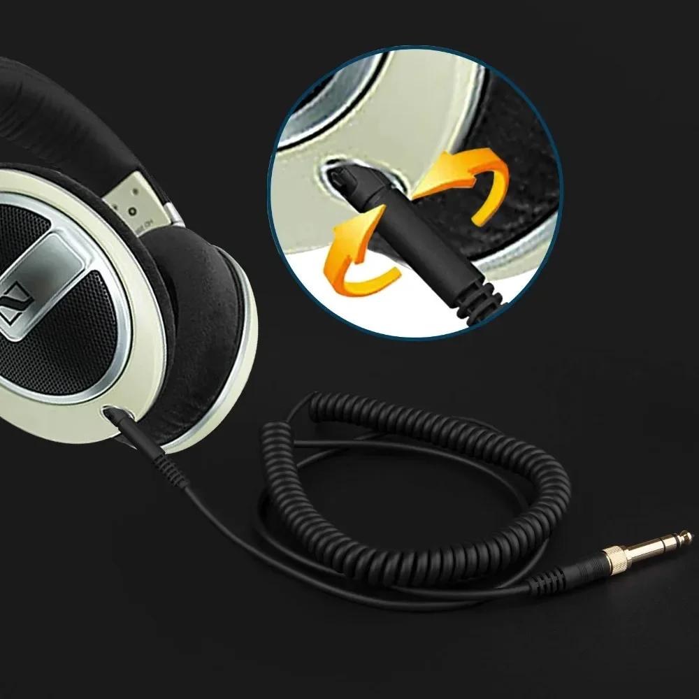 Replacement Spring Coiled 6.35mm Aux Cable Extension Cord for Rane RH-2 Headphones Replacement Spring Coiled 6.35mm Aux Cable Extension Cord for Rane RH-2 Headphones