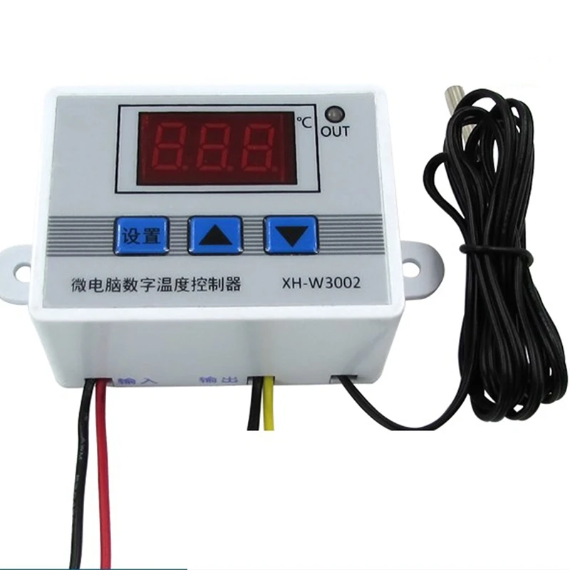 

XH-W3002 220V Digital LED Temperature Controller 10A Thermostat Control Switch Probe With Waterproof Sensor W3002