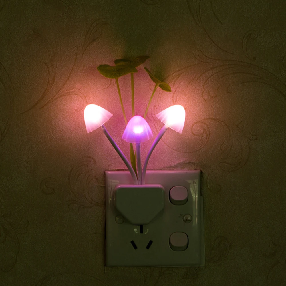 

Colorful Mushroom Led Lamp Automatic Sensor LED Night Light Mushroom Lamp Romantic Lotus Leaf Night Lighting For Home Art Decor