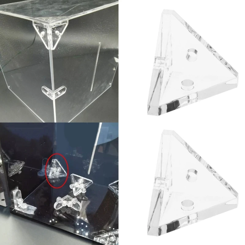 

10/20pcs Clear Acrylic Corner Fixing Buckle Brackets Versatile Connectors Simple Installation for Shelves & Supplies