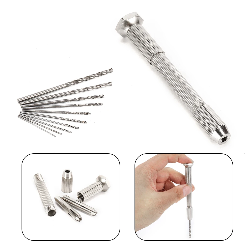 11PCS Mini Hand Drill With Keyless Chuck+10Pcs 0.8mm-3.0mm HSS Drill Bits For DIY Tool PCB Crafts Jewelry Watch Making Olive
11PCS Mini Hand Drill With Keyless Chuck+10Pcs 0.8mm-3.0mm HSS Drill Bits For DIY Tool PCB Crafts Jewelry Watch Making Olive