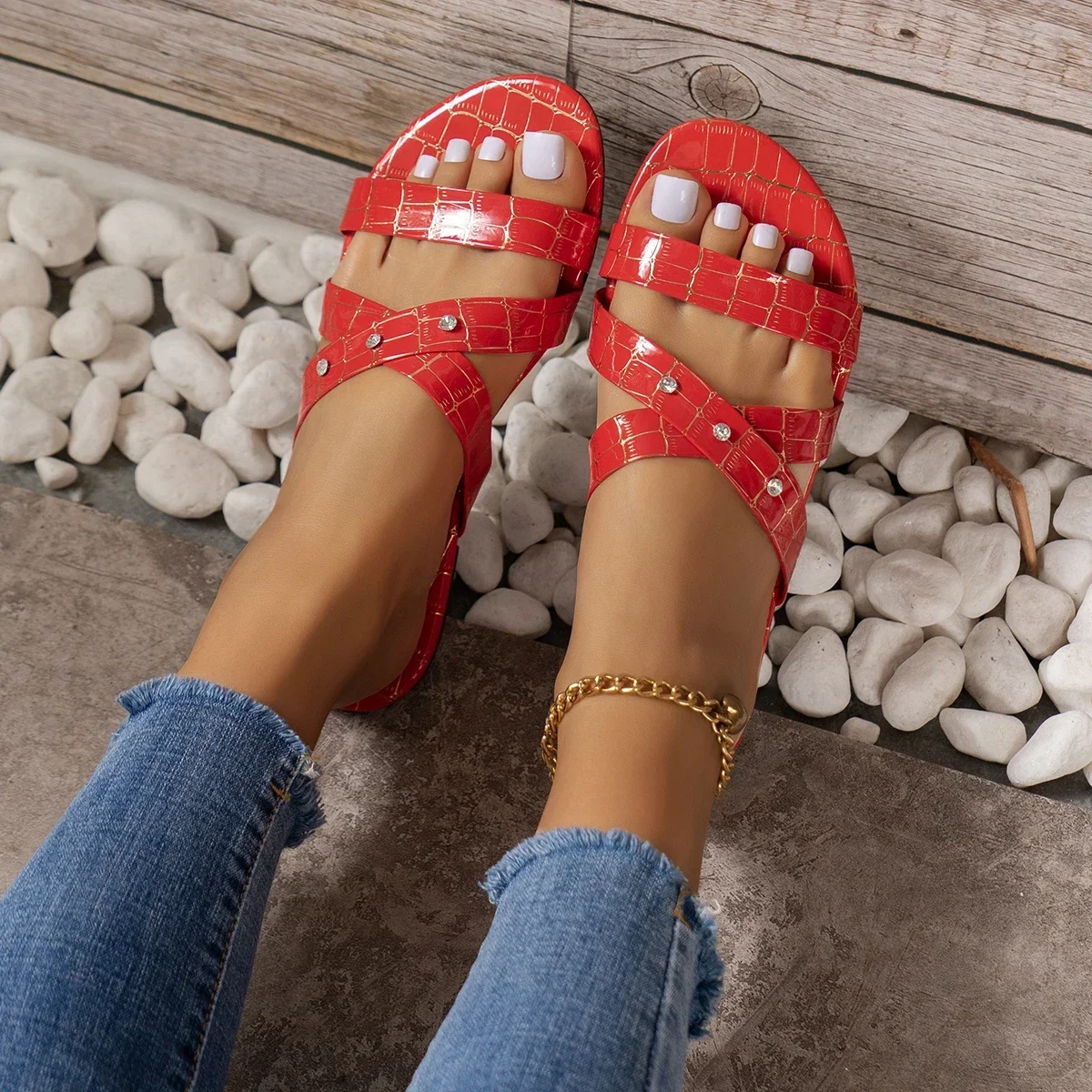 Plus Size Women's Open Toe Flat Slppers Summer Rome Outdoor Beach Shoes for Women Casual Slides Shoes Female Sandals Zapatos
Plus Size Women's Open Toe Flat Slppers Summer Rome Outdoor Beach Shoes for Women Casual Slides Shoes Female Sandals Zapatos