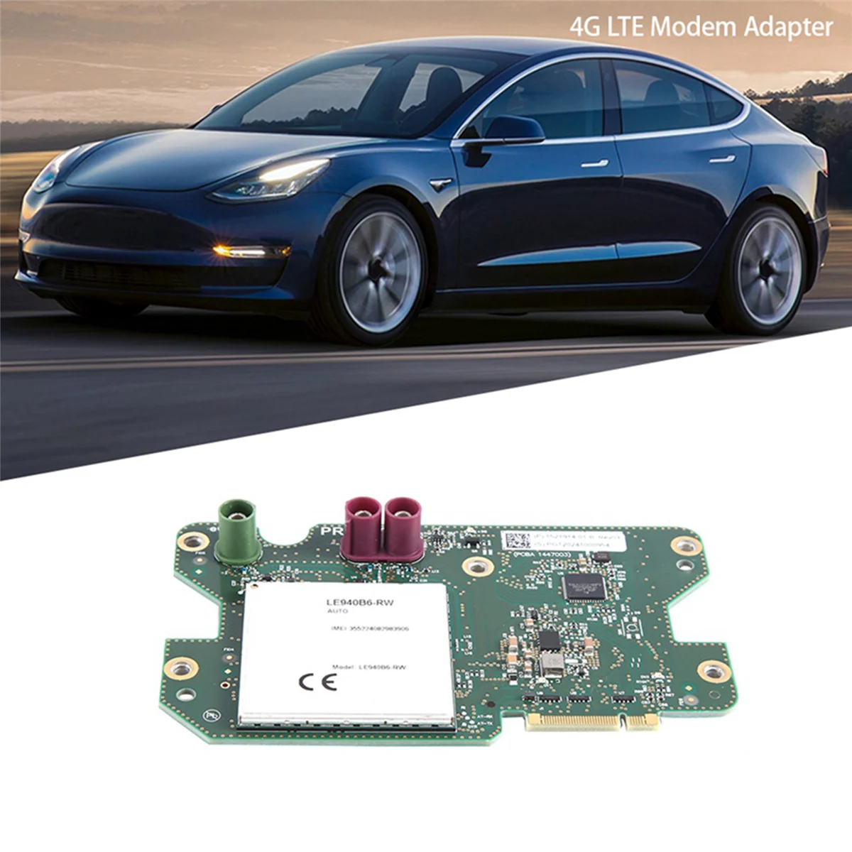 EU 4G LTE Modem Adapter for Tesla Model S, 3, X, Y, Titan LE940B6-RW, 1521914-S1-C
EU 4G LTE Modem Adapter for Tesla Model S, 3, X, Y, Titan LE940B6-RW, 1521914-S1-C