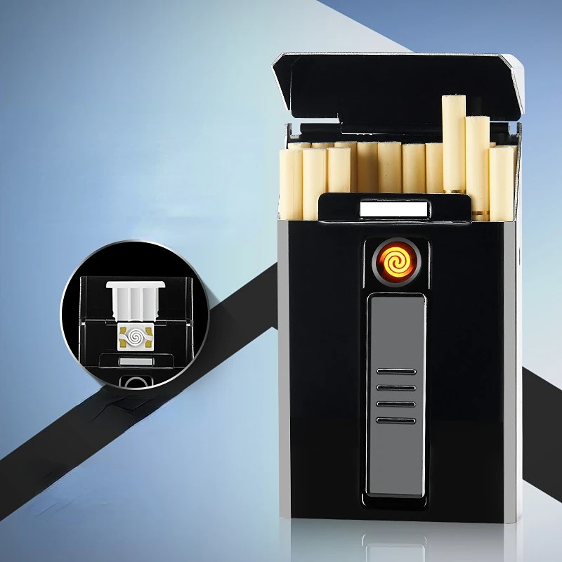 New rechargeable lighter+cigarette box with wind and moisture proof capacity to hold 20 PCS cigarettes
New rechargeable lighter+cigarette box with wind and moisture proof capacity to hold 20 PCS cigarettes
