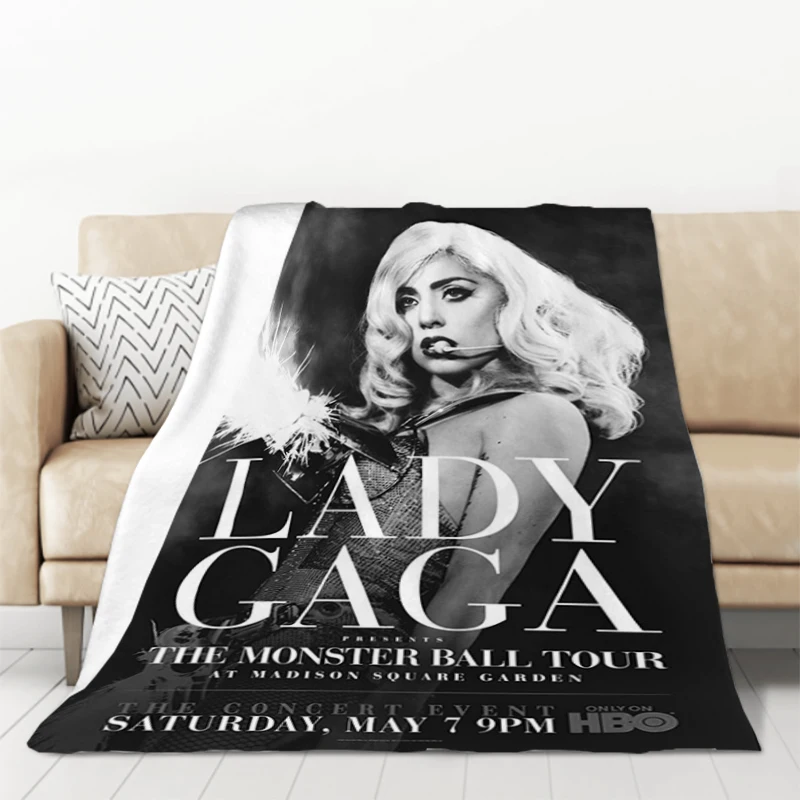 

Lady Gaga Blanket Plush Furry Fleece Blankets for Bed Microfiber Bedding Plaid on the Sofa Bedspread Throw Knee Throws Baby Home