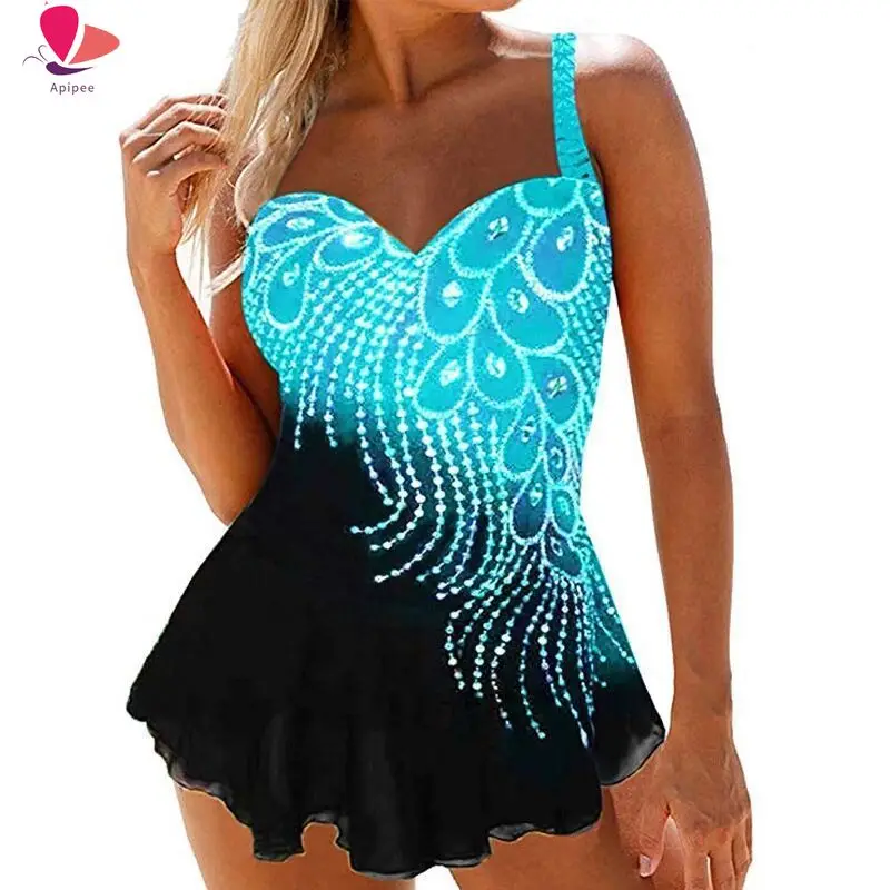 Women Feather Print Tankini Summer Beach Padded Swimwear Halter Two Piece Swimsuit High Waist Bathing Suit S-8XL 2023
Women Feather Print Tankini Summer Beach Padded Swimwear Halter Two Piece Swimsuit High Waist Bathing Suit S-8XL 2023
