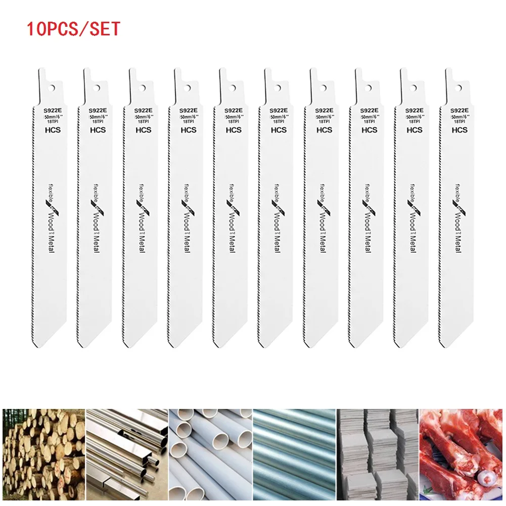 10pcs 150mm S922 Reciprocating Saw Blade Cutter Tool For Metal Pipe Wood Cutting Reciprocating Saw Blades For Home Diy
10pcs 150mm S922 Reciprocating Saw Blade Cutter Tool For Metal Pipe Wood Cutting Reciprocating Saw Blades For Home Diy