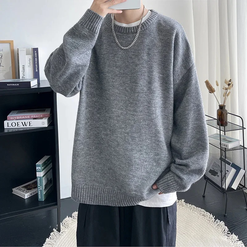 Men's Solid Color Loose Knitted Sweater Autumn Harajuku Long Sleeved Knit Shirt Men's Jumpers Round Neck Top Large Size S-4XL
Men's Solid Color Loose Knitted Sweater Autumn Harajuku Long Sleeved Knit Shirt Men's Jumpers Round Neck Top Large Size S-4XL