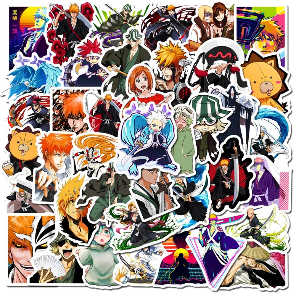 

10/30/50pcs Bleach Cartoon Stickers Kurosaki Ichigo Anime Sticker Waterproof Skateboard Motorcycle Wall Cute Inoue Orihime Decal