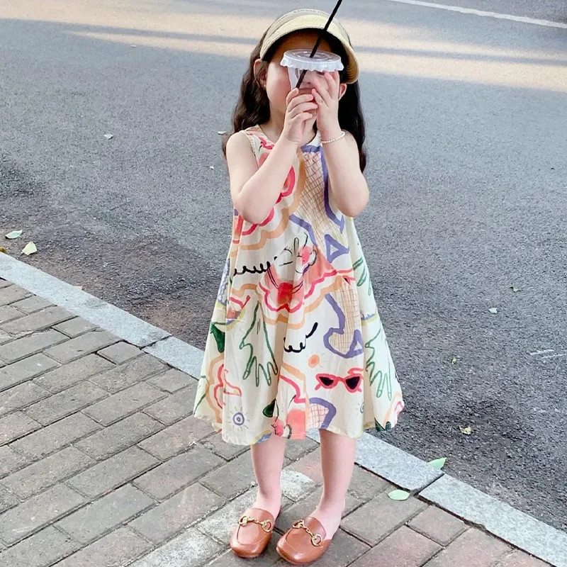 Cut-out Design Girl's Cotton Dress 2024 Summer Little Girl Fashion Sling White Holiday Medium Length Vest Dress Girls Dress
Cut-out Design Girl's Cotton Dress 2024 Summer Little Girl Fashion Sling White Holiday Medium Length Vest Dress Girls Dress