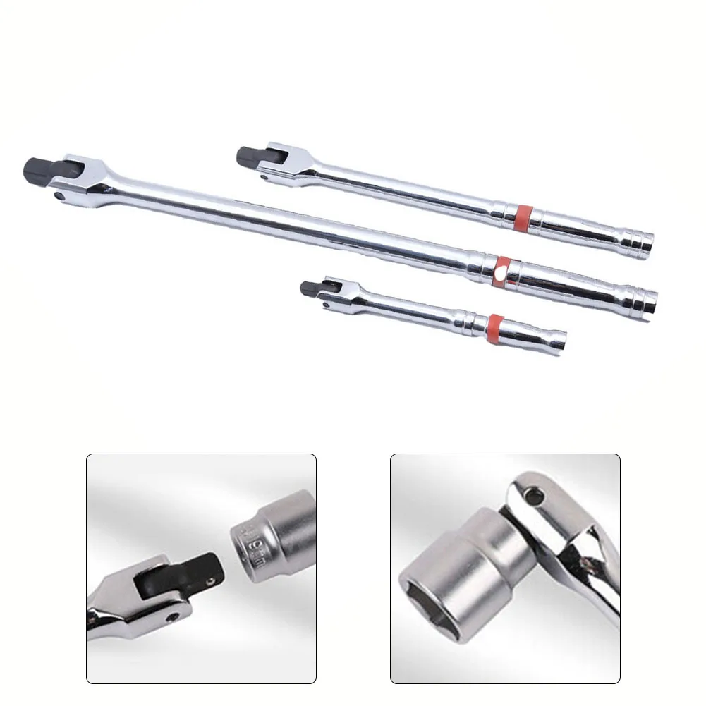 3pcs 1/2" 1/4'' 3/8'' Socket Wrench Rotating Flex Head Extension Braker Bar Professional Steel Drive For Extra Torque
3pcs 1/2" 1/4'' 3/8'' Socket Wrench Rotating Flex Head Extension Braker Bar Professional Steel Drive For Extra Torque
