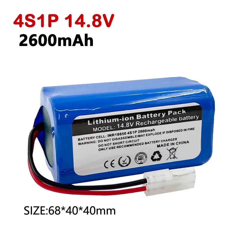 

4S1P 2800Mah Battery 14.4V 18650 Lithium Battery Pack Vacuum Cleaner & Sweeper 14.8V 2600mAh Replace Xiaomi Built-In BMS