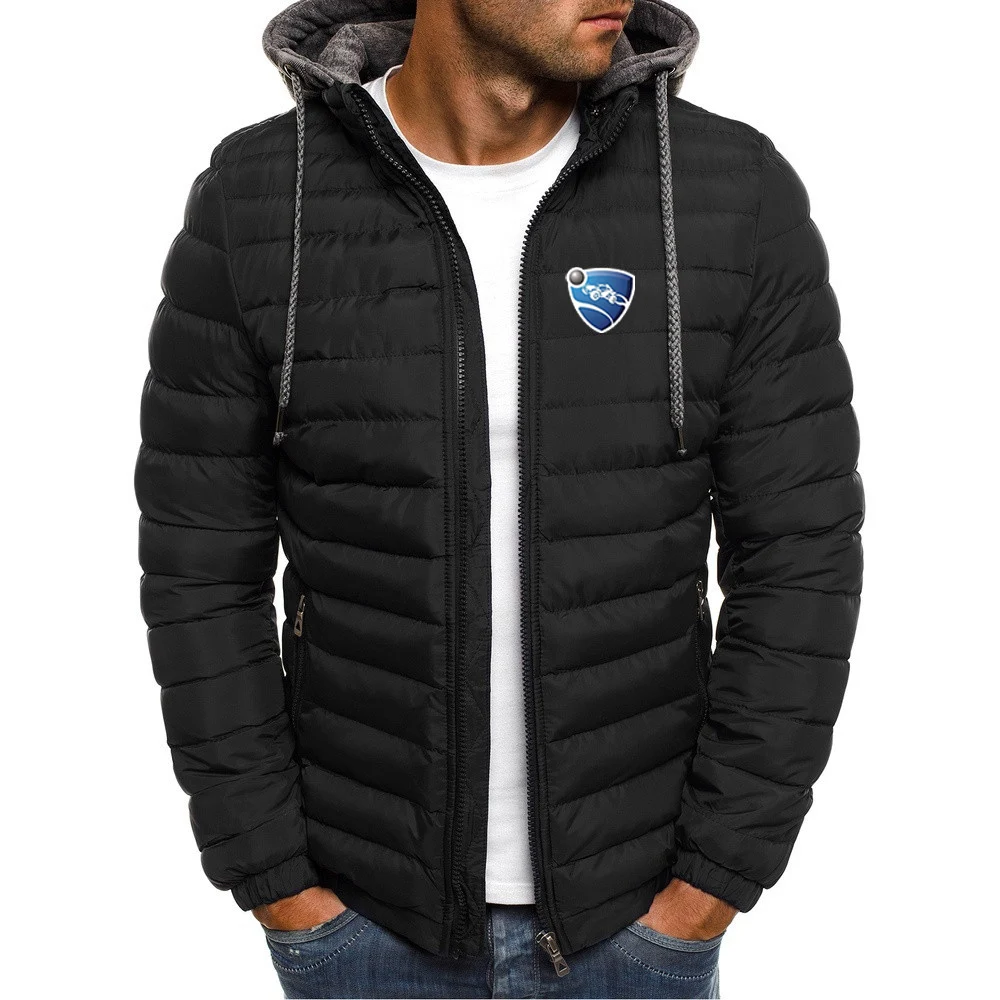 

2024 Men New Rocket League Spring and Autumn Hot Sale Classics Seven Color Hooded Cotton Padded Jacket Printing Coats Tops