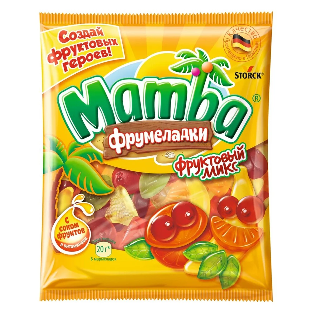 Жевательный мармелад Mamba фруктовый микс 72 гр. | Продукты