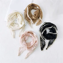 Lace Plaid Triangle Scarf Female Spring And Summer Temperament Fashion Transparent Scarf Korean Temperament Hollow Silk Scarf
Lace Plaid Triangle Scarf Female Spring And Summer Temperament Fashion Transparent Scarf Korean Temperament Hollow Silk Scarf