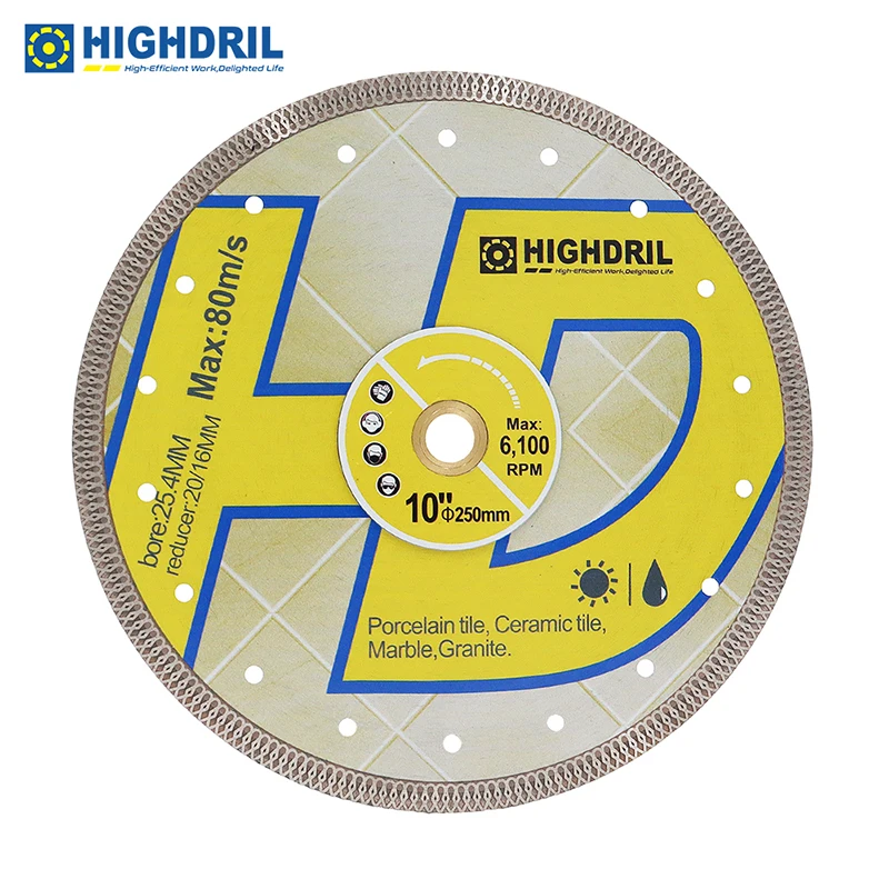 HIGHDRIL 1pc Dia250mm/10inch Diamond Cutting Blades Dry For Ceramic Tile Granite Marble X Mesh Saw Discs Grit60 On Angle Grinder
HIGHDRIL 1pc Dia250mm/10inch Diamond Cutting Blades Dry For Ceramic Tile Granite Marble X Mesh Saw Discs Grit60 On Angle Grinder