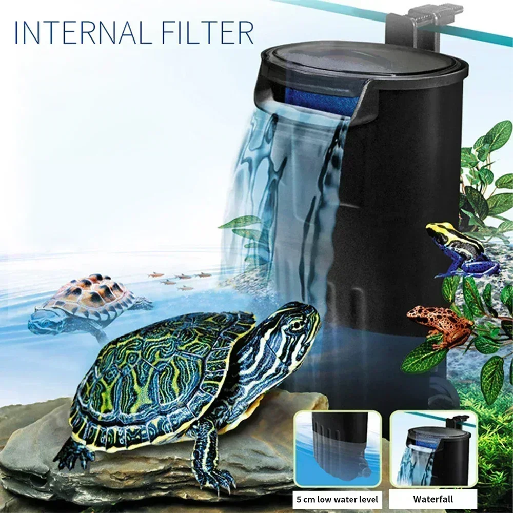 

Aquarium Filter 5W Low Water Reptile Filter Plastic Cleaning Water Pump Turtle Tank Powerful Filtration Water Pump