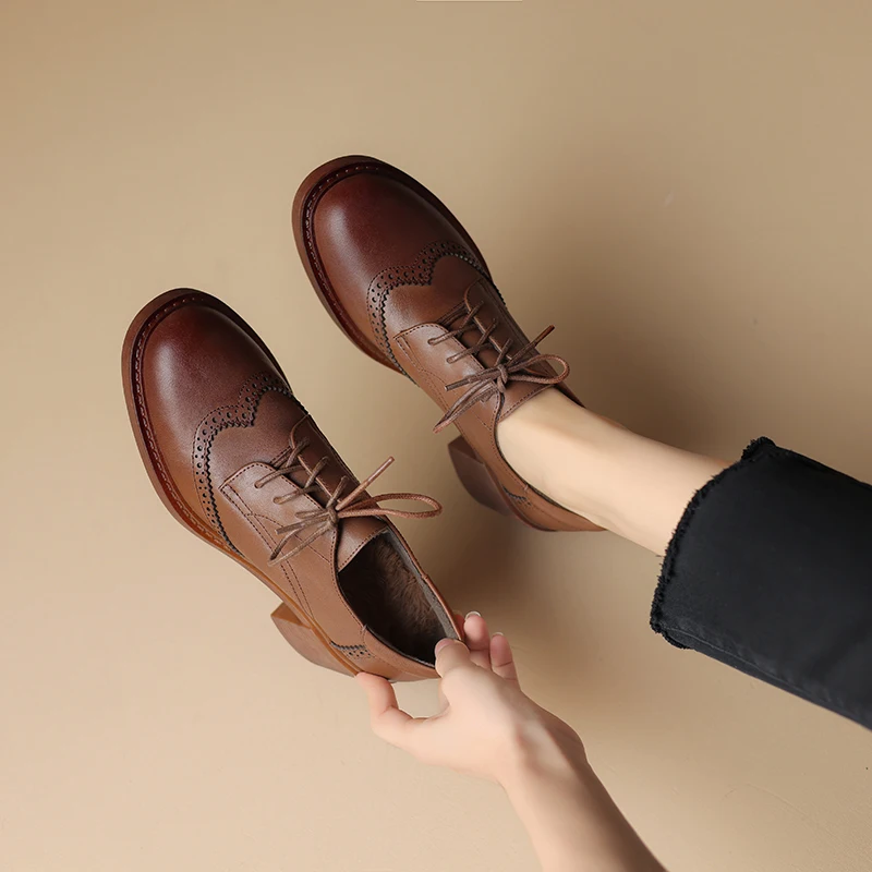 Women Thick Heels Brogues Oxford Shoes Woman Round Toe Ladies Platform Oxfords Shoes Winter Warm Fur Ladies Office Pumps Brogues
Women Thick Heels Brogues Oxford Shoes Woman Round Toe Ladies Platform Oxfords Shoes Winter Warm Fur Ladies Office Pumps Brogues