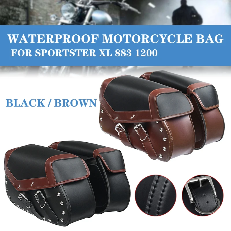 

Motorcycle Saddlebag Waterproof Leather Side Tool Luggage Bags For Honda For Harley18L For Kawasaki Saddle Bag Pouch