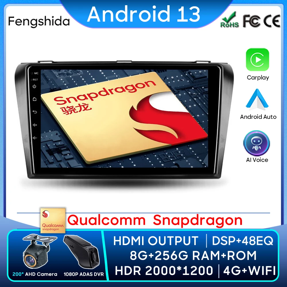 Автомагнитола для Mazda3 BK 2003 - 2009 Carplay, GPS-Навигационный экран, Android, автомобильная магнитола, Wi-Fi, стереосистема, видео No 2din
Автомагнитола для Mazda3 BK 2003 - 2009 Carplay, GPS-Навигационный экран, Android, автомобильная магнитола, Wi-Fi, стереосистема, видео No 2din