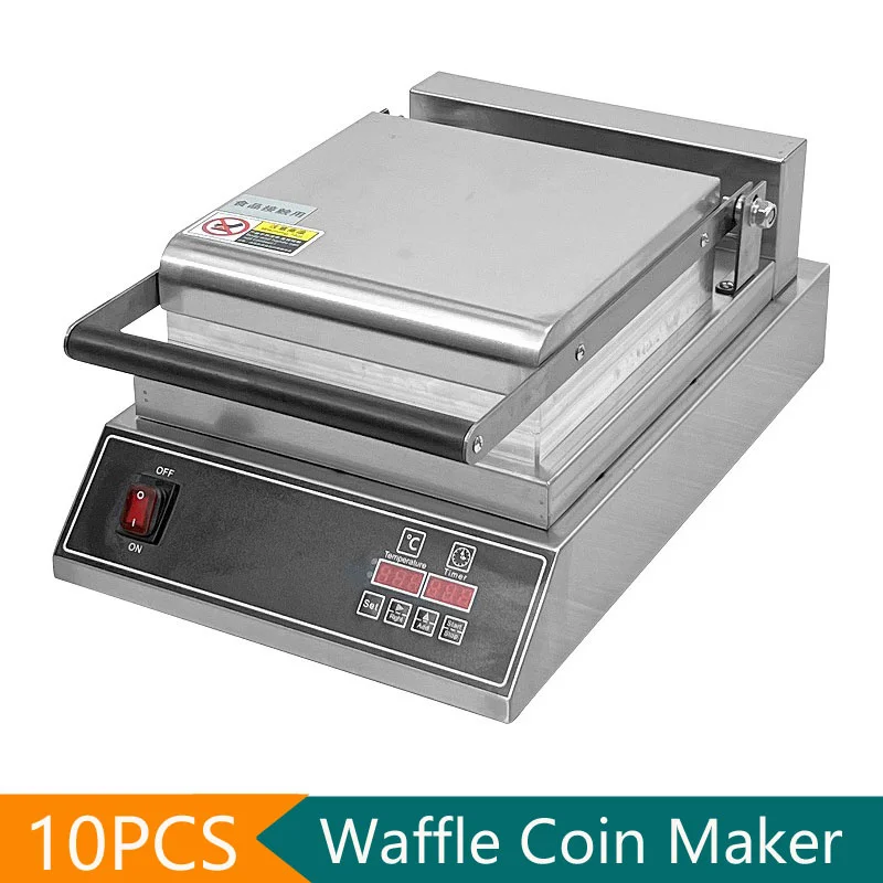 

110V 220V Commercial Or Household Oval Coin Biscuit Non stick Snack Making Machine Cheese Bread Waffle Maker Coin Cake Baker