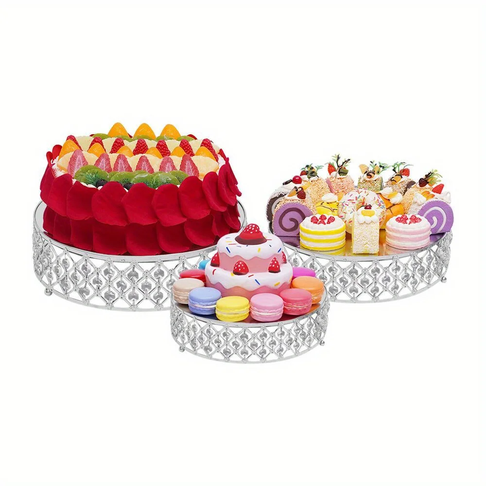 3pcs Metal Cake Stands, Cake Display Stand, For Wedding Party Round Glass Cake Holder, Elegant Table Decor, Party Supplies Minia
3pcs Metal Cake Stands, Cake Display Stand, For Wedding Party Round Glass Cake Holder, Elegant Table Decor, Party Supplies Minia