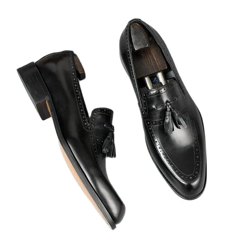 Мужские деловые туфли из натуральной кожи, темно-синие повседневные туфли без застежек, с бахромой, в английском стиле, для офиса и работы, размеры 38-44, 
Мужские деловые туфли из натуральной кожи, темно-синие повседневные туфли без застежек, с бахромой, в английском стиле, для офиса и работы, размеры 38-44,