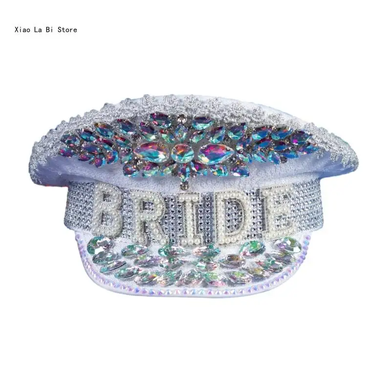 Bride Hat with Hand Beading Shining Crystal Captain Hat Beaded Heavy Pearls Captain Hat for Bachelorette Party XXFD
Bride Hat with Hand Beading Shining Crystal Captain Hat Beaded Heavy Pearls Captain Hat for Bachelorette Party XXFD