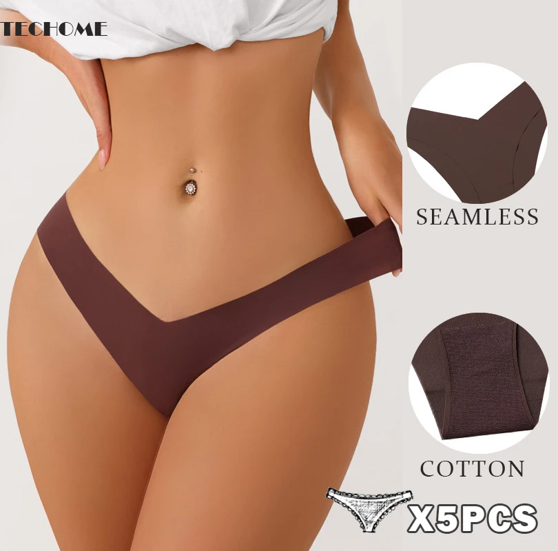 TECHOME 5Pcs Women Seamless Briefs Ice Silk Underwear Ladies Thongs Low Waist Panties Yoga Panties Sexy Underpants V Pants
TECHOME 5Pcs Women Seamless Briefs Ice Silk Underwear Ladies Thongs Low Waist Panties Yoga Panties Sexy Underpants V Pants