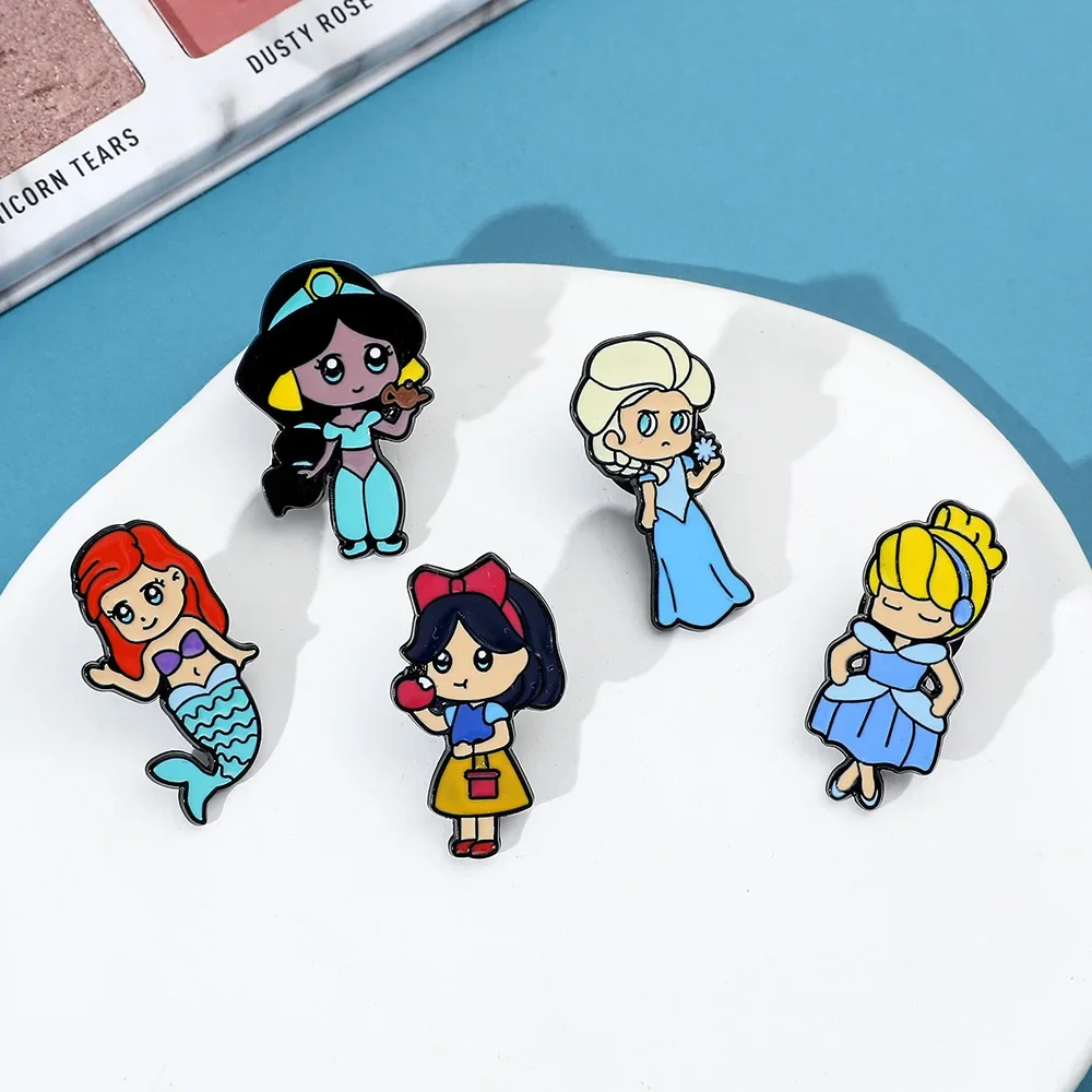 Disney Cute Q-version Cartoon Characters Princess Brooch Snow White Mermaid Elsa Jasmine Princess Cinderella Metal Pin Gift Cute
Disney Cute Q-version Cartoon Characters Princess Brooch Snow White Mermaid Elsa Jasmine Princess Cinderella Metal Pin Gift Cute