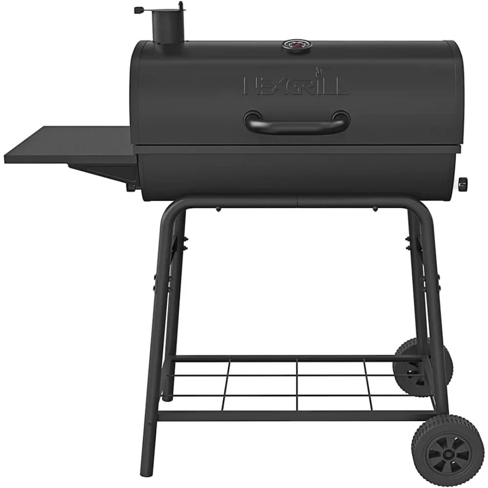 

Heavy Duty Charcoal Barrel BBQ Grill, Outdoor Cooking, Side shelf, For Camping, Patio, Backyard, Tailgating Barrel Grill