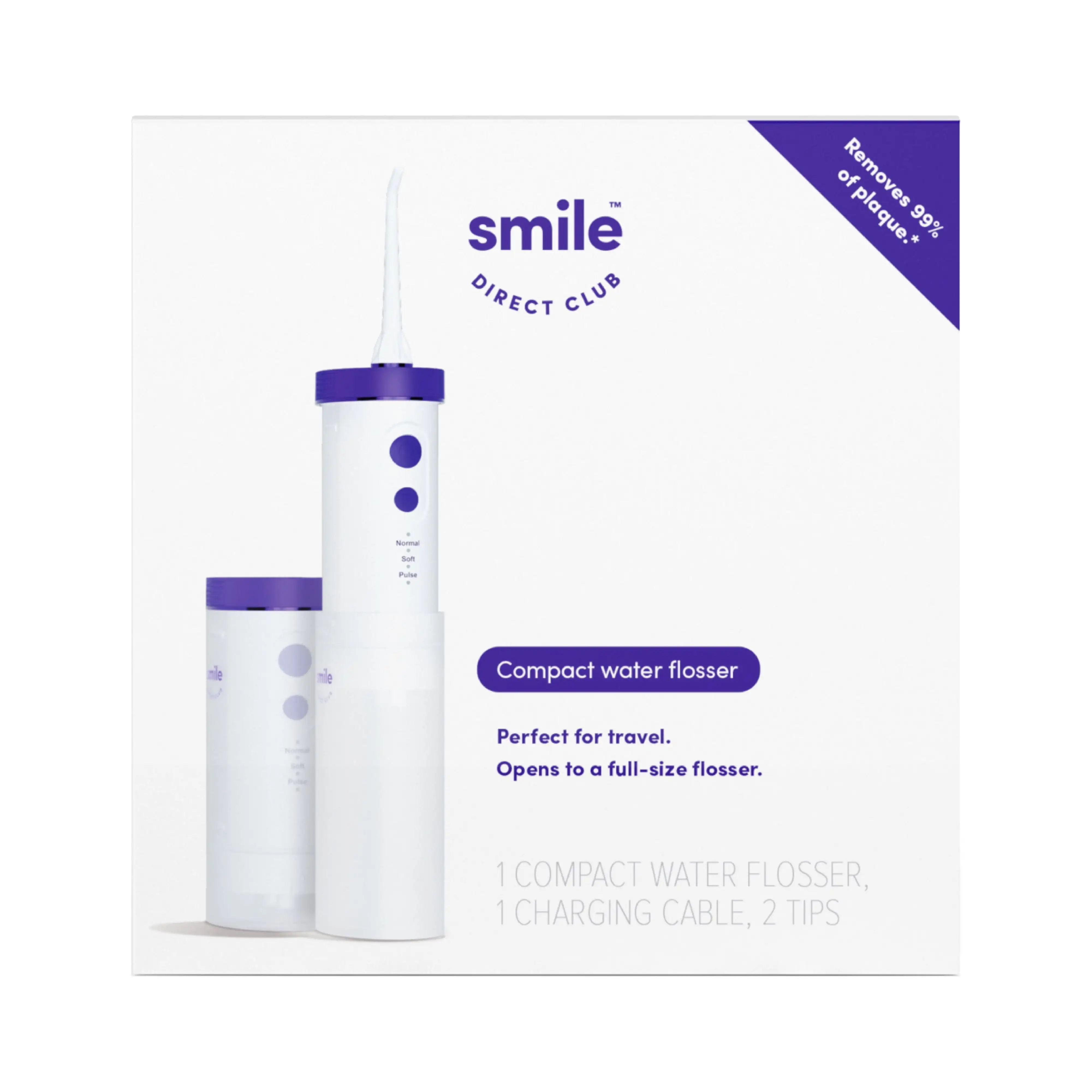 SmileDirectClub Compact Water Flosser, Compact, Cordless, 3 Pressure Modes, 1 Extra Tip, White 3 Pressure Modes, 1 Extra Tip
SmileDirectClub Compact Water Flosser, Compact, Cordless, 3 Pressure Modes, 1 Extra Tip, White 3 Pressure Modes, 1 Extra Tip
