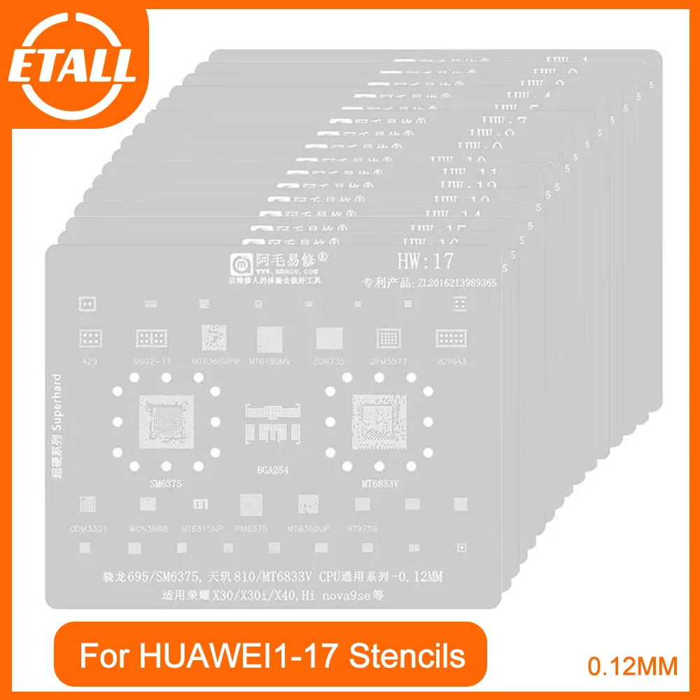 Amaoe Оловянная сетка HW1-17 5 8 BGA реболлинговый трафарет для Huawei все серии A Exynos CPU POWER Charger IC MATE RS PRO Оловянная сетка для ремонта
Amaoe Оловянная сетка HW1-17 5 8 BGA реболлинговый трафарет для Huawei все серии A Exynos CPU POWER Charger IC MATE RS PRO Оловянная сетка для ремонта