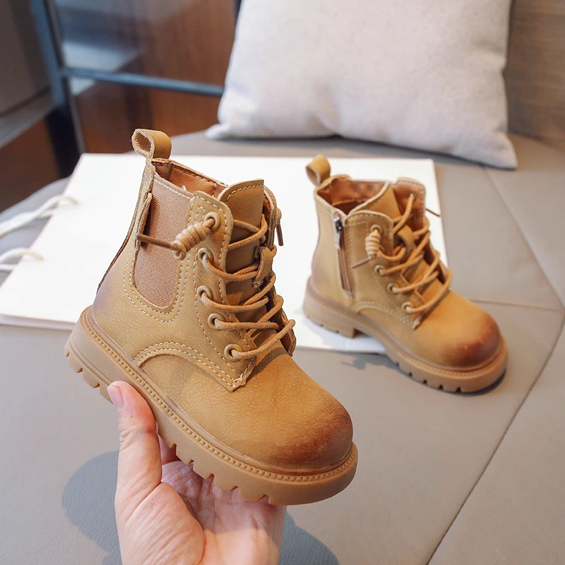 Girls Boys Ankle Leather Boots with Zipper Lace Up Outdoor Hiking Waterproof Anti-Slip Durable Combat Bootie for Kids
Girls Boys Ankle Leather Boots with Zipper Lace Up Outdoor Hiking Waterproof Anti-Slip Durable Combat Bootie for Kids