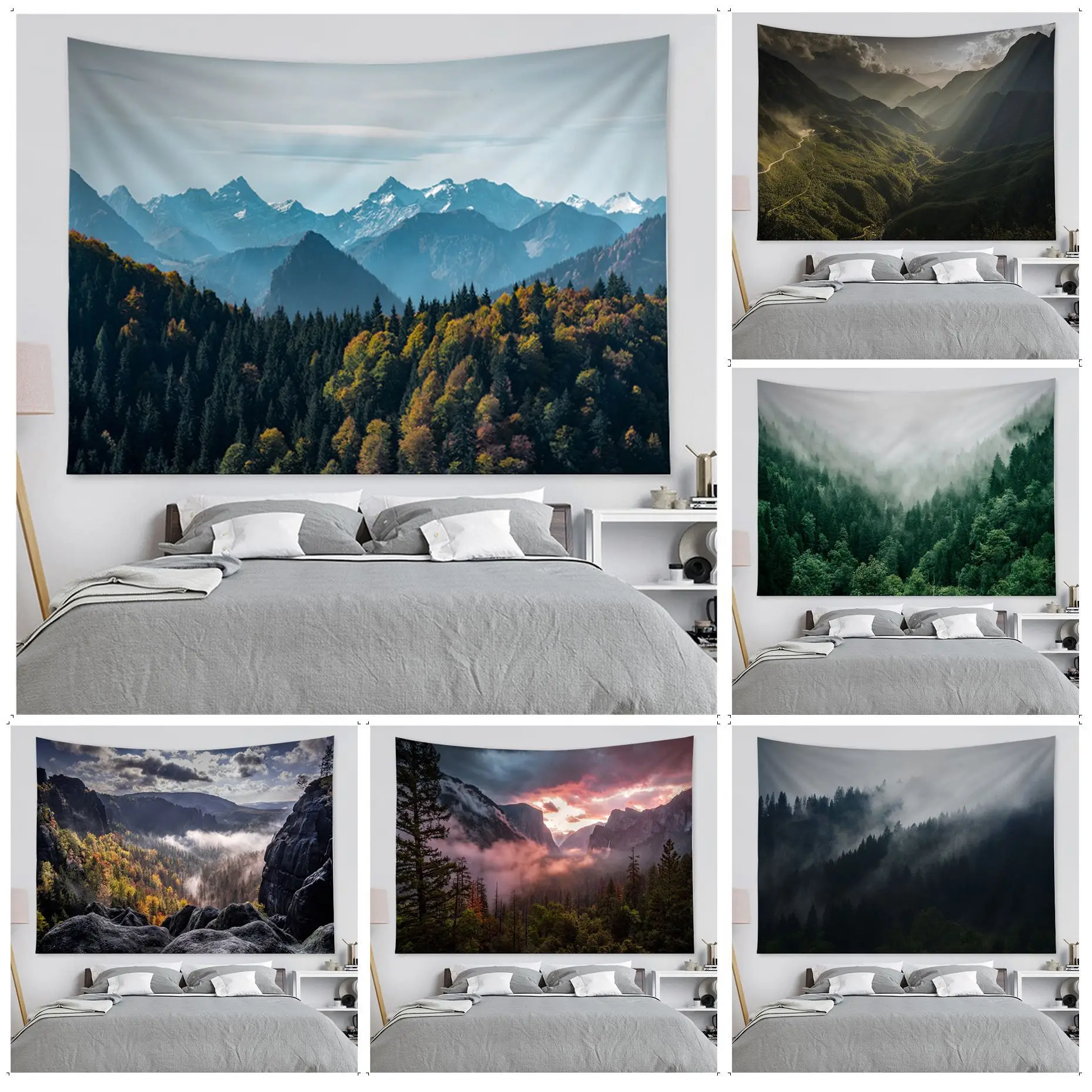 

Forest Mountain Tapestry Anime Tapestry Hanging Tarot Hippie Wall Rugs Dorm Home Decor