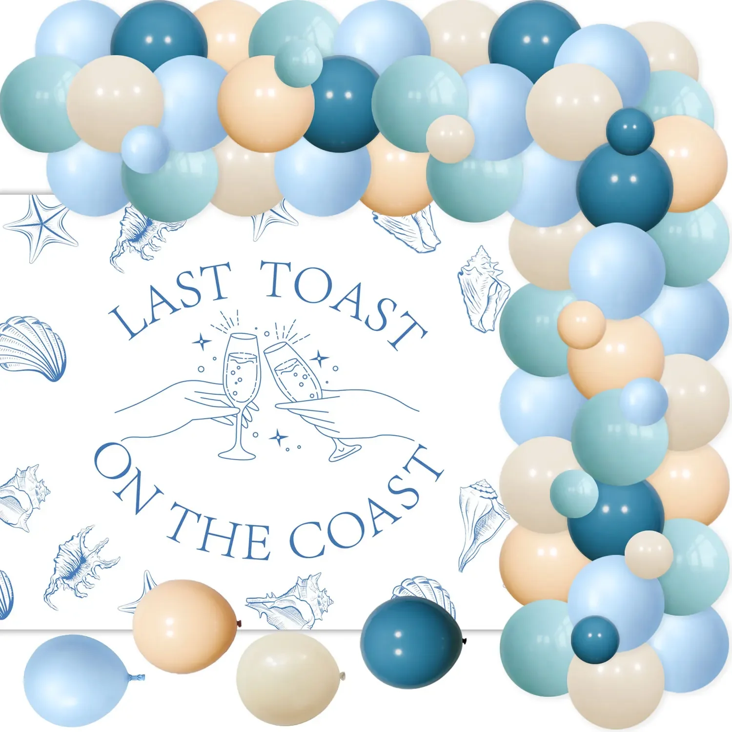 Bachelorette Party Decor, Last Toast on the Coast, Banner with Balloon, Garland Arch Kit for Hen Party, Beach, Wedding, Engageme 
Bachelorette Party Decor, Last Toast on the Coast, Banner with Balloon, Garland Arch Kit for Hen Party, Beach, Wedding, Engageme