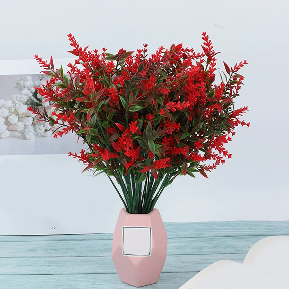 

1pc 8 Bunches Artificial Flowers Plastic Fake Plants In&Outdoor Home Garden Decor 35*16.5cm Artificial Decorations Accessories