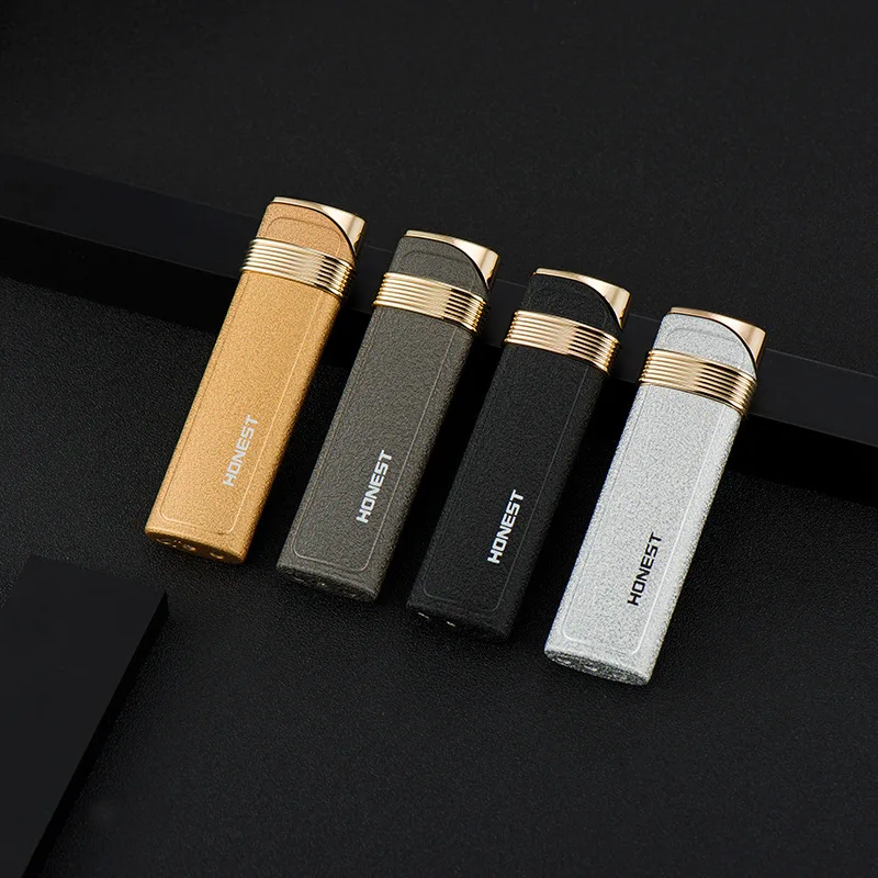 

HONEST Metal Turbo Lighter Gas Lighter Unusual Mini Flints Cigarette Lighters Cigar Smoking Accessories Gadgets for Men