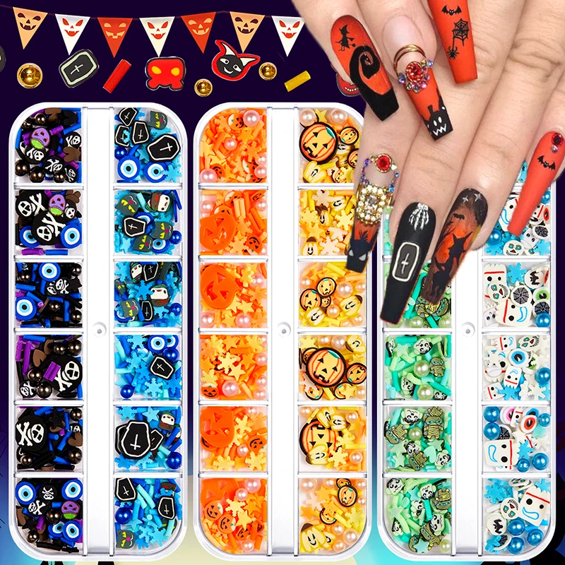 3D Halloween Nail Charms Set Soft Clay Nail Sequins Nail Art Jewelry Skull Spider Pumpkin Bat Witch Ghost DIY Nail Decorations
3D Halloween Nail Charms Set Soft Clay Nail Sequins Nail Art Jewelry Skull Spider Pumpkin Bat Witch Ghost DIY Nail Decorations