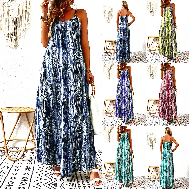 New Summer Befree Beach Long Vintage Striped Casual Ruffles Elegant Maxi Strap Camis Silky 5XL Dress Vestidos Sexy Women
New Summer Befree Beach Long Vintage Striped Casual Ruffles Elegant Maxi Strap Camis Silky 5XL Dress Vestidos Sexy Women