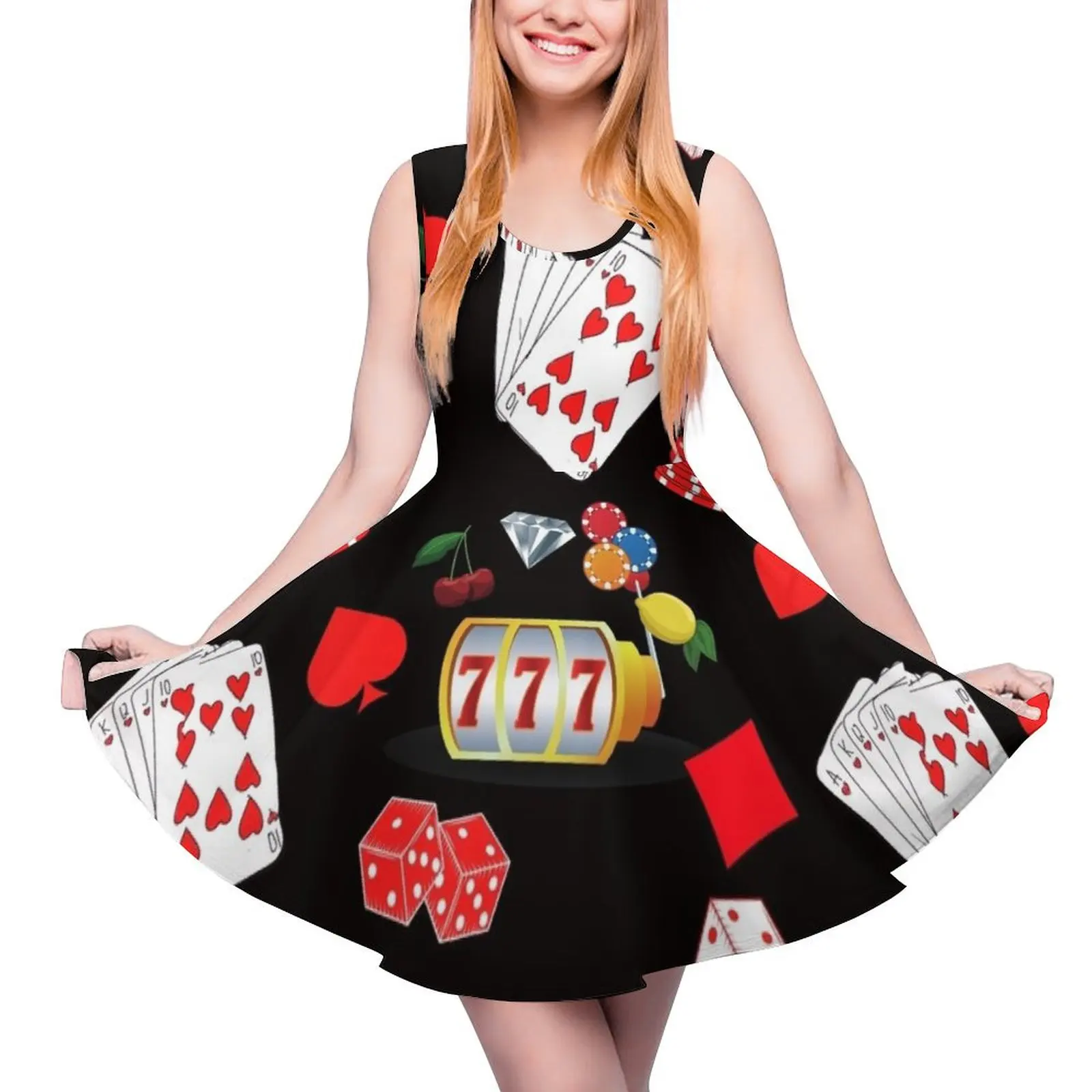 Casino Gambling Poker Pattern Round Neck Dress Party dresses for women Woman clothing beach dresses
Casino Gambling Poker Pattern Round Neck Dress Party dresses for women Woman clothing beach dresses