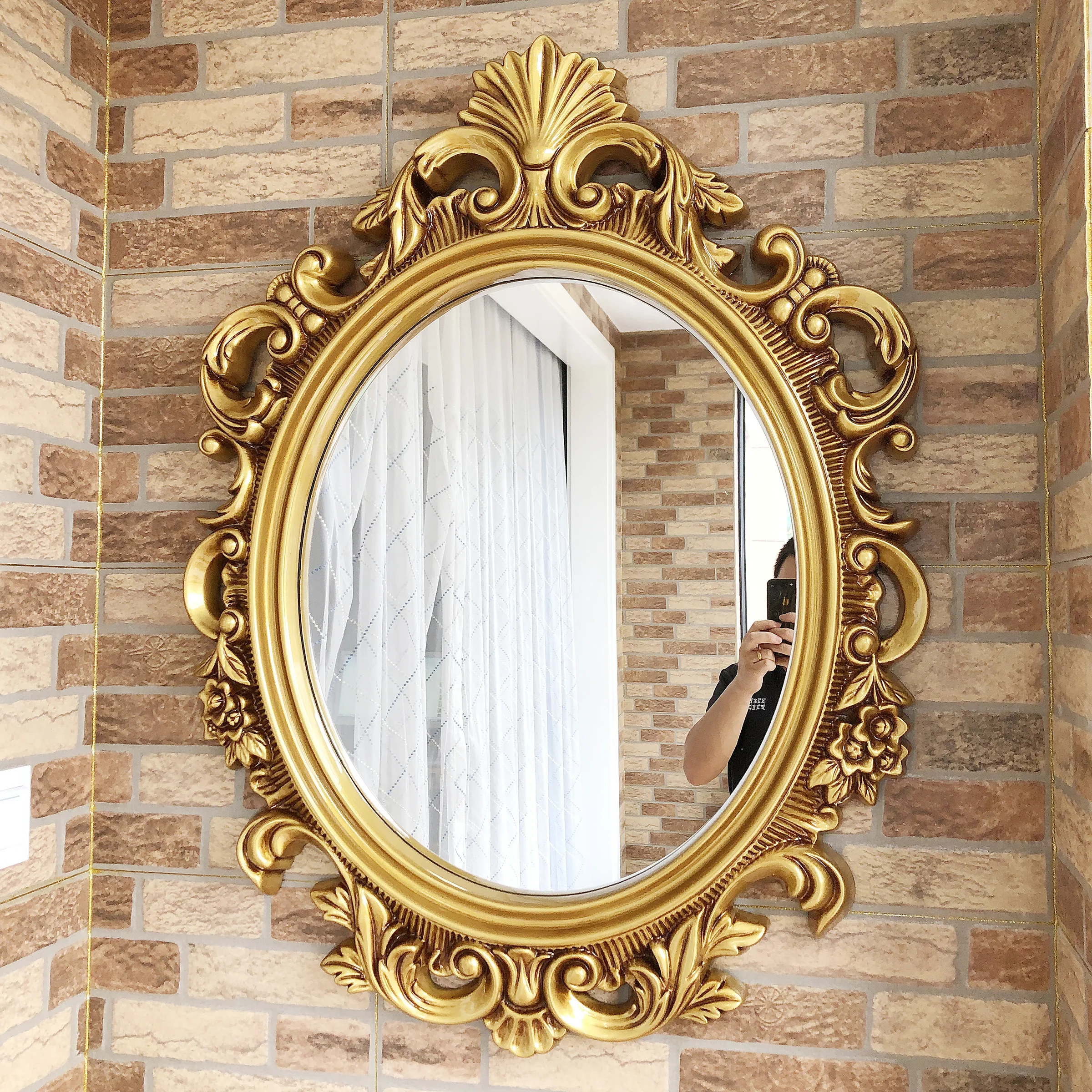 European American waterproof mirror, bathroom wall mounted vanity mirror, entrance oval retro decorative mirror, makeup mirror
European American waterproof mirror, bathroom wall mounted vanity mirror, entrance oval retro decorative mirror, makeup mirror