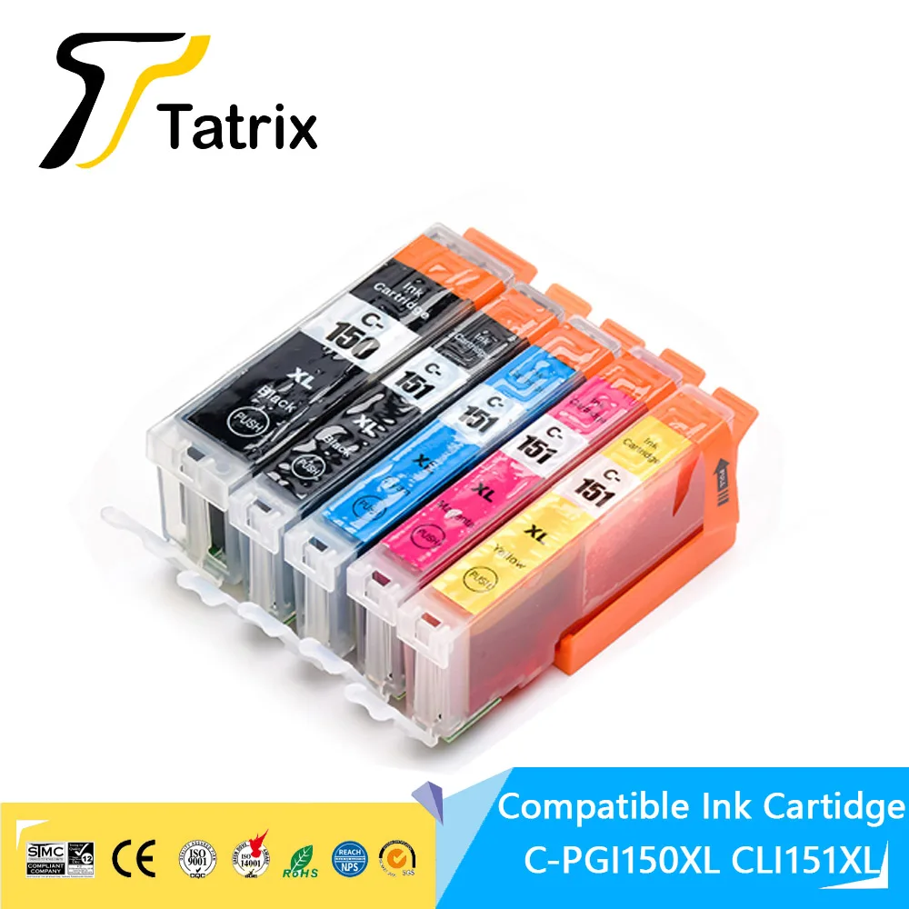 Tatrix PGI 150XL CLI 151 PGI150 CLI151 Premium Color Compatible Ink Cartridge for Canon PIXMA MG5410/MG5510/MG5610/MG6310/MG6410
Tatrix PGI 150XL CLI 151 PGI150 CLI151 Premium Color Compatible Ink Cartridge for Canon PIXMA MG5410/MG5510/MG5610/MG6310/MG6410