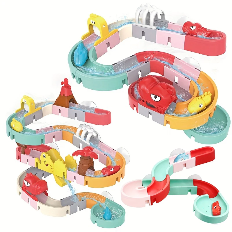 DIY Building Water Slide Tracks BaBy Bath Toys Wall Track Building Set Spray Water Toys for Kids, Outside Pool Bathtub Toys DIY Building Water Slide Tracks BaBy Bath Toys Wall Track Building Set Spray Water Toys for Kids, Outside Pool Bathtub Toys