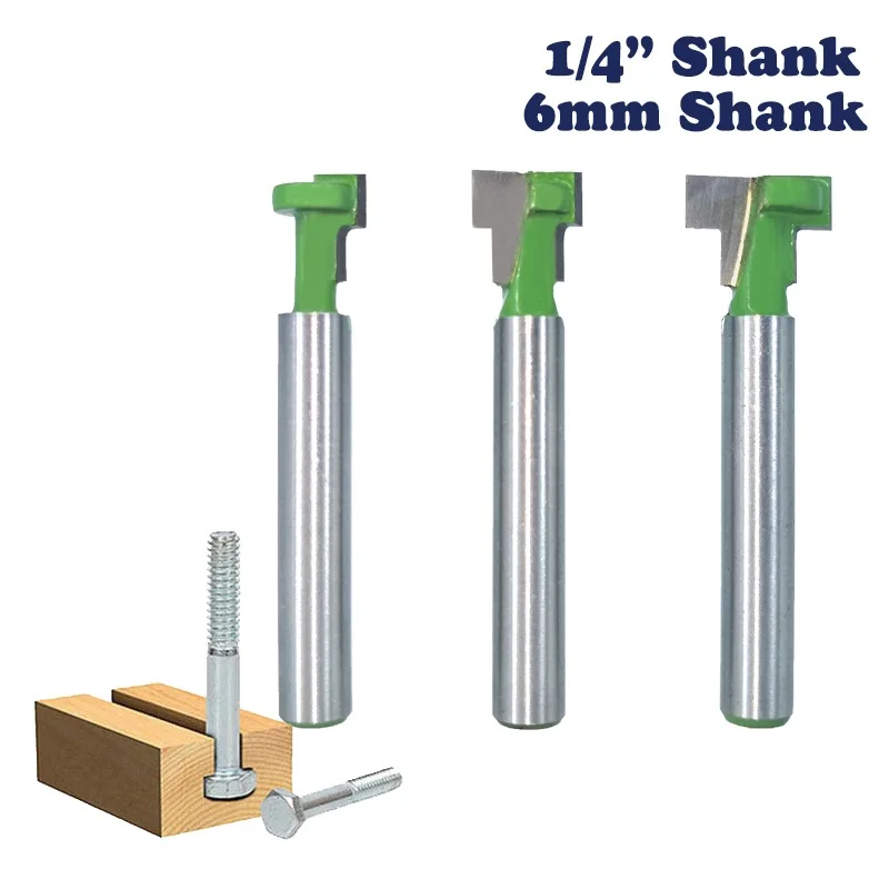 1pc 1/4" Shank 6.35mm T-Slot Cutter Router Bit Set Hex Bolt Key Hole Bits T Slotting Milling Cutter for Wood Woodworking
1pc 1/4" Shank 6.35mm T-Slot Cutter Router Bit Set Hex Bolt Key Hole Bits T Slotting Milling Cutter for Wood Woodworking